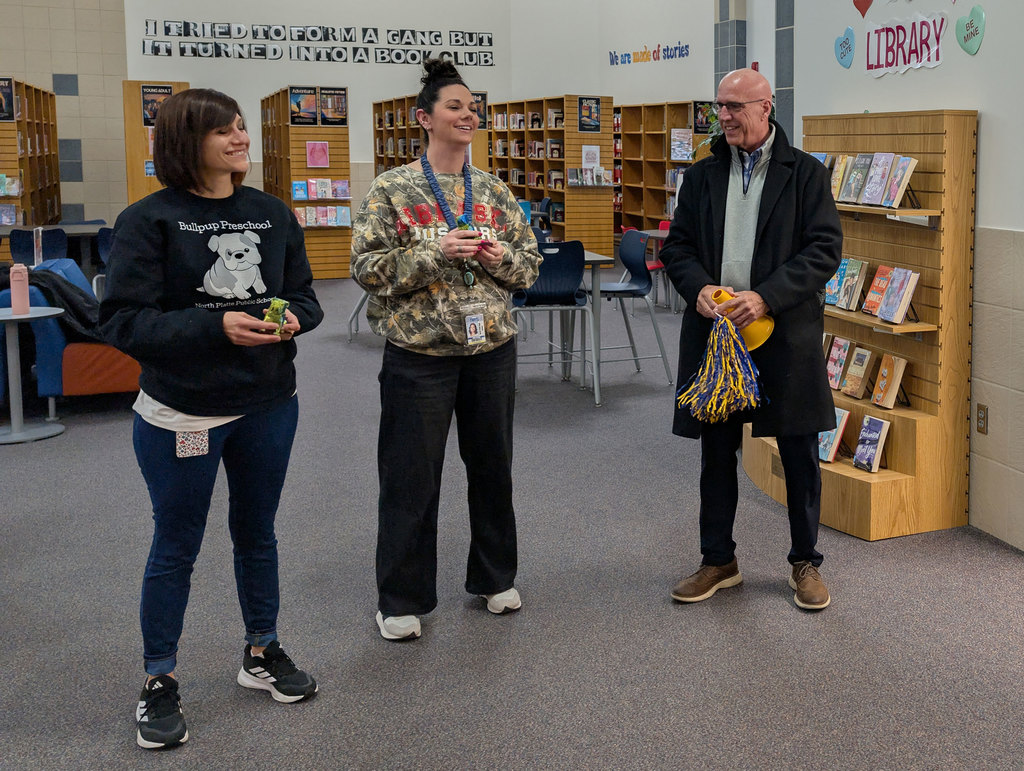 Shannon Ebel and Jami Tatman receiving Bulldog All Star Awards