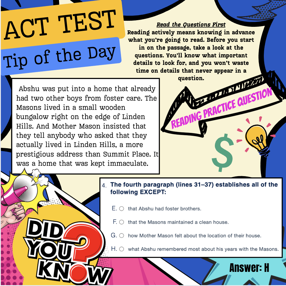 ACT Test "Tip of the Day"