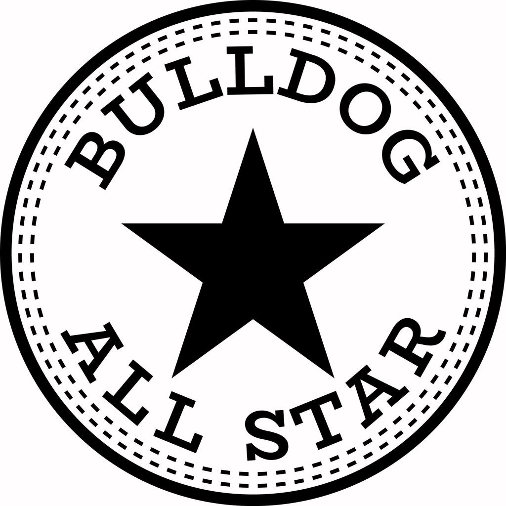 Bulldog All Star Patch with a star and stitching.