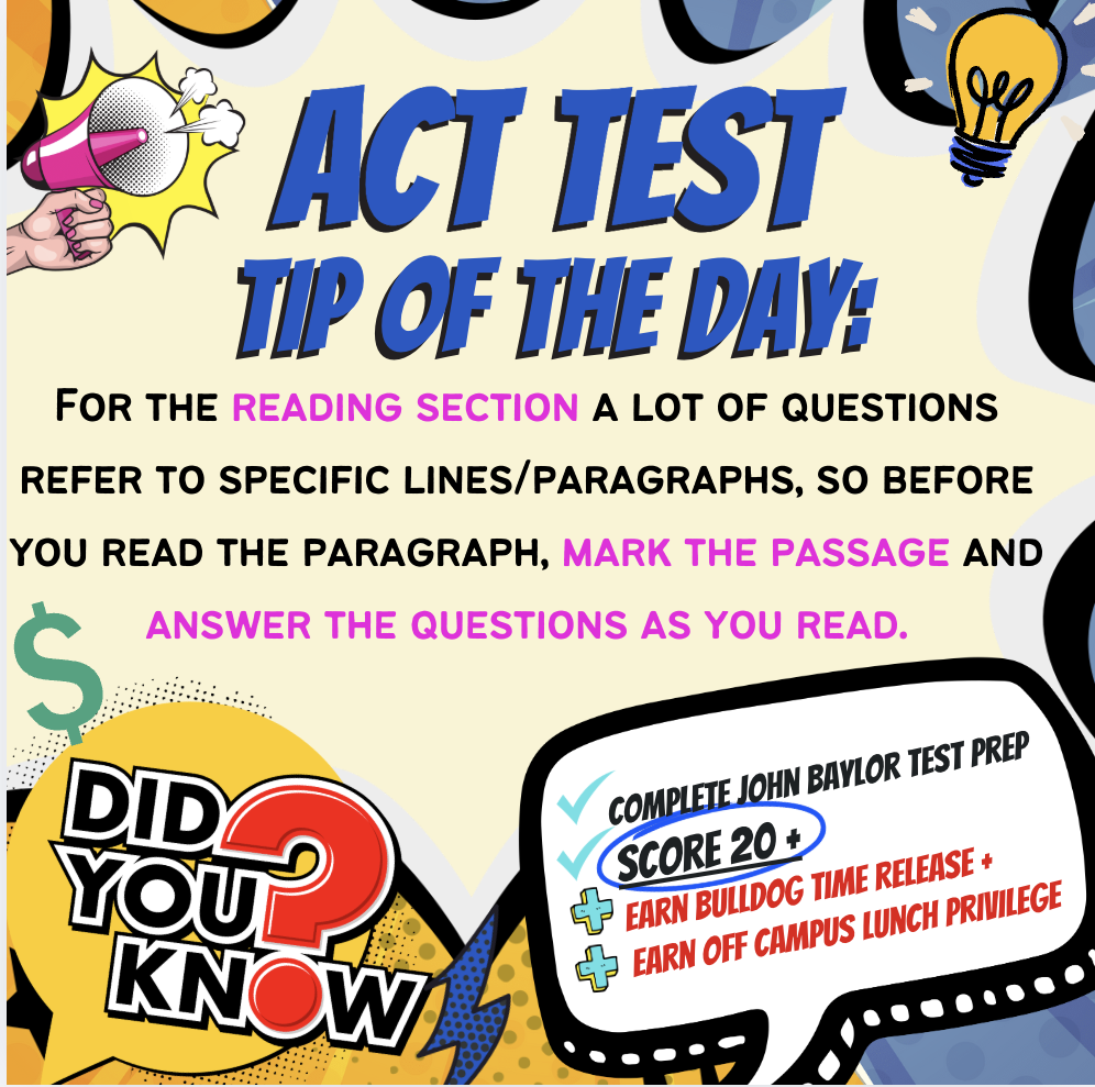 ACT Test "Tip of the Day"