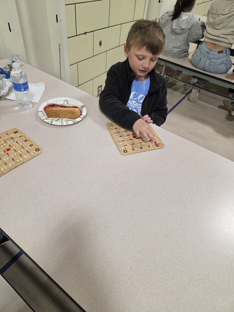 Student preparing his BINGO card.
