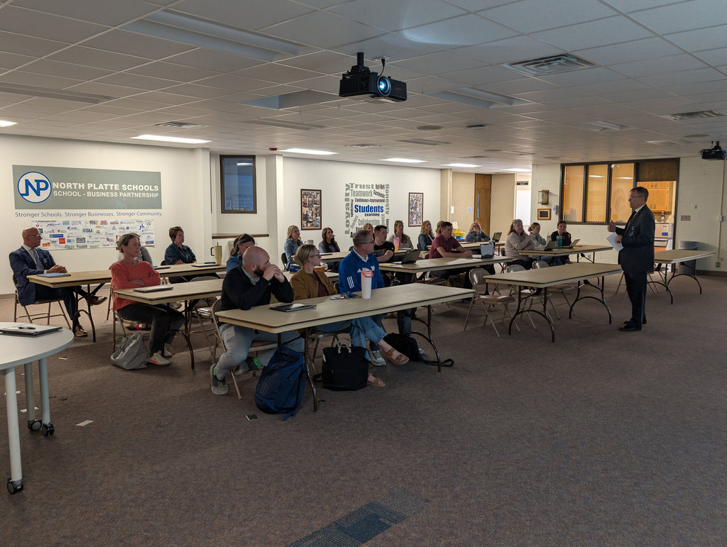 District Guiding Coalition members getting started at meeting.