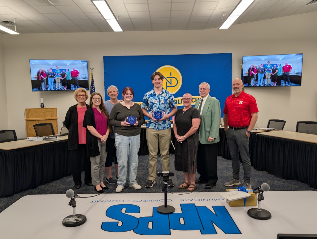 March NPHS Bulldogs of the Month with the Board of Education