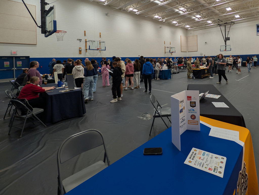 Job fair at NPHS in small gym.