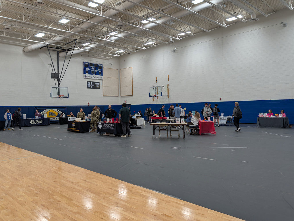 Job fair at NPHS in small gym.