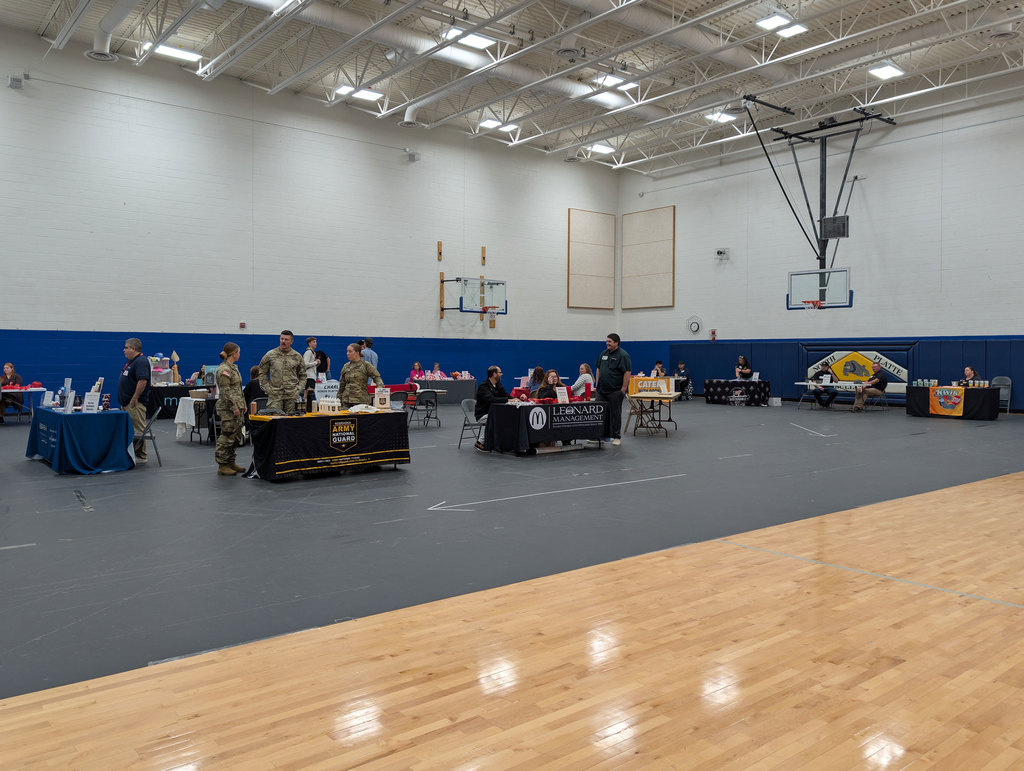 Job fair at NPHS in small gym.