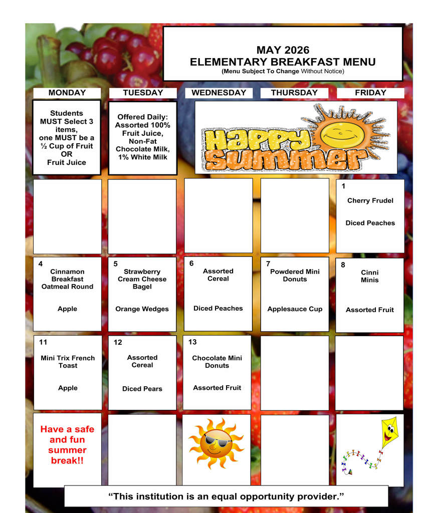 Breakfast Menu