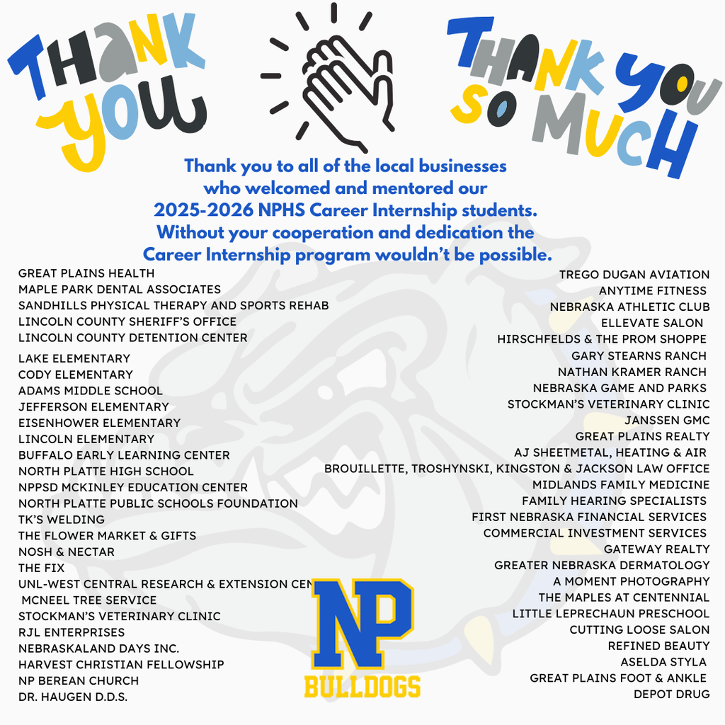 NPHS Career Internships Thank You