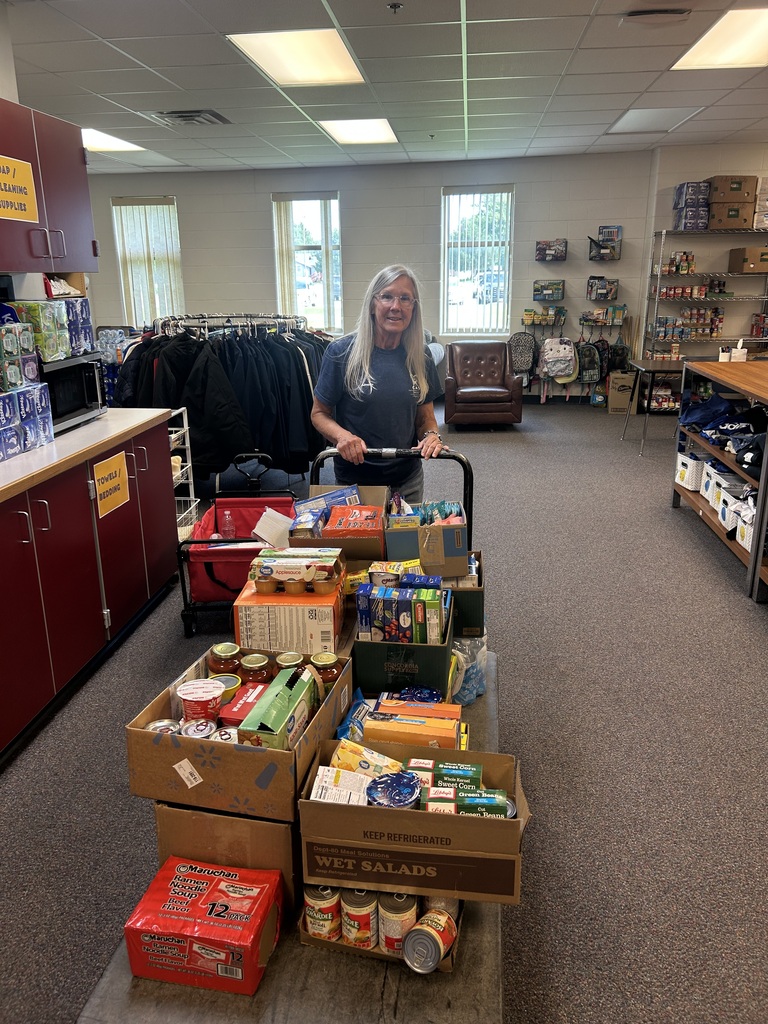 This week, Caroline Sabin brought over a donation from Beautiful Savior Lutheran Church. Shout out to the attendees of Vacation Bible School at Beautiful Savior Lutheran Church! Their community service project this year will be a great benefit to our Bulldog Market Food Pantry as we start off the school year! 