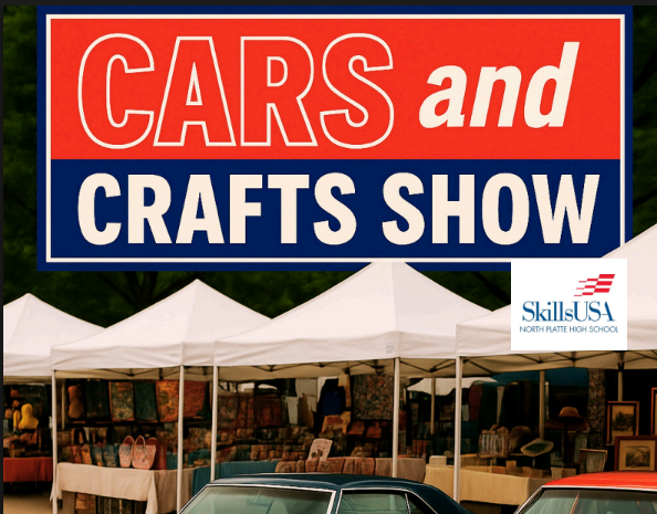 Picture of cars with text that reads: Cars and Crafts Show