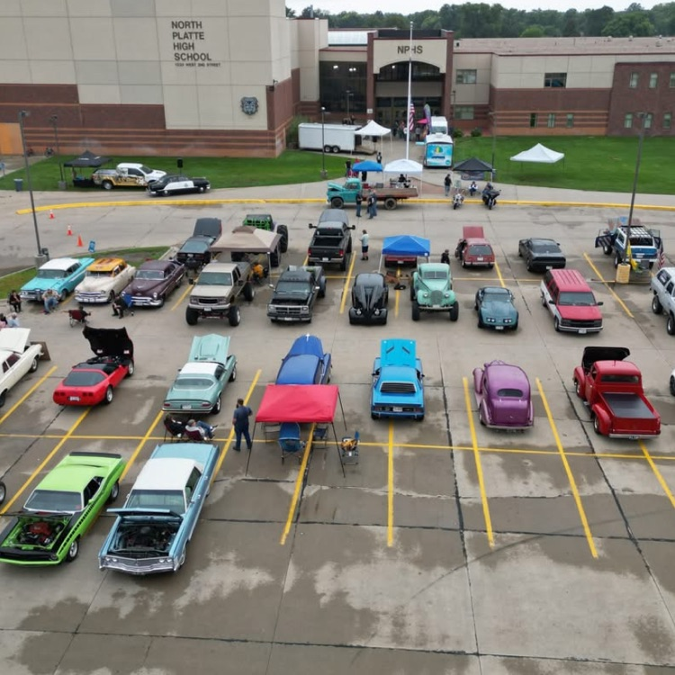 NPHS parking lot during Cars and Craft show