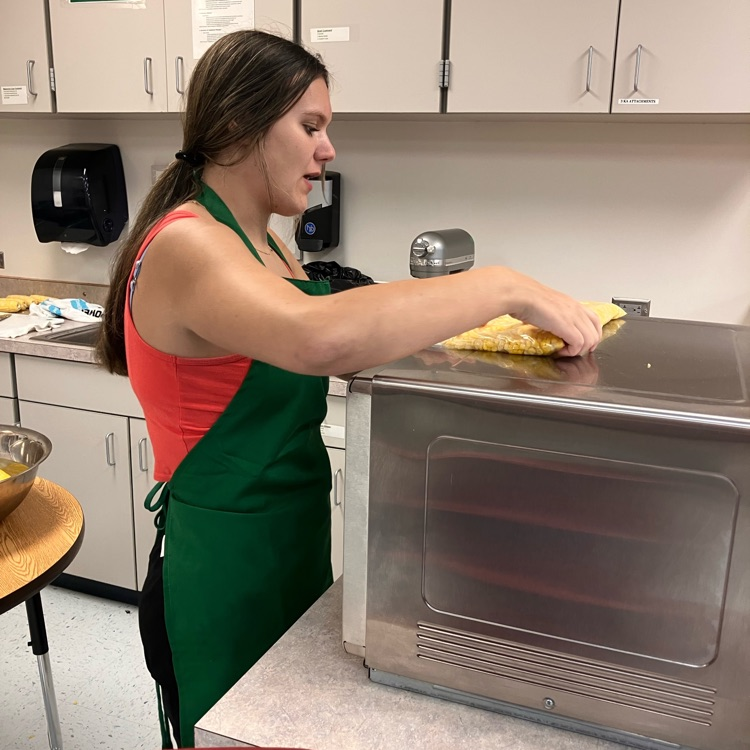 Students prepare food in Culinary II