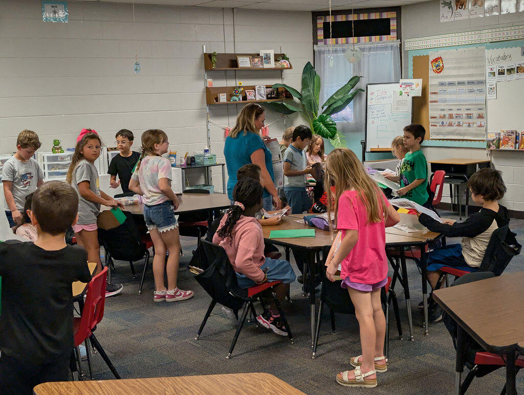 Students participating in activity