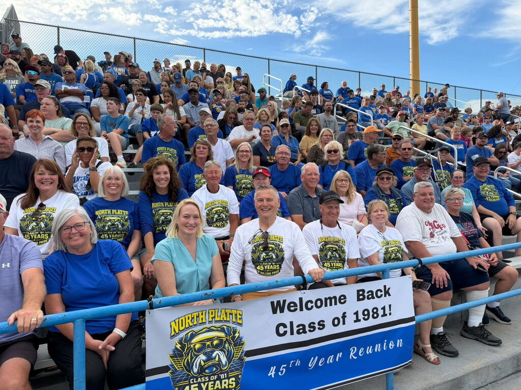 Class of 1981 at the Homecoming Football Game.