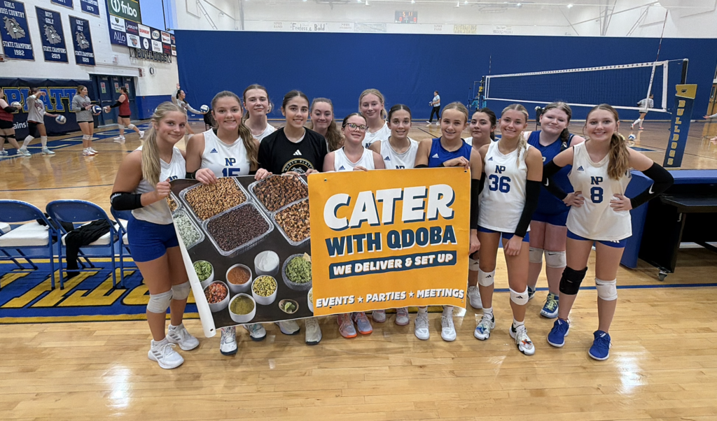 NPHS 9th VB Team with Qdoba Banner