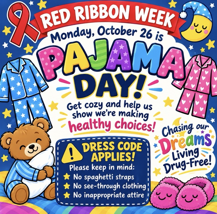 pajama day Monday for red ribbon week