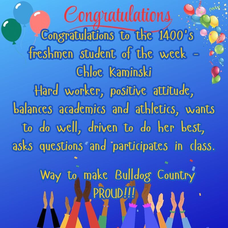 1400 Student of the Week