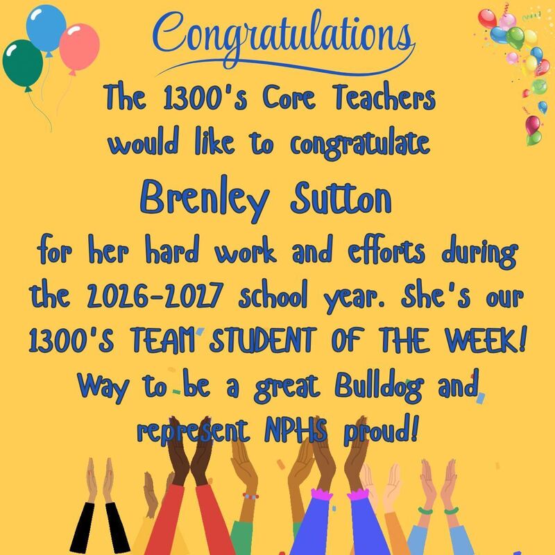 1300's Student of the Week