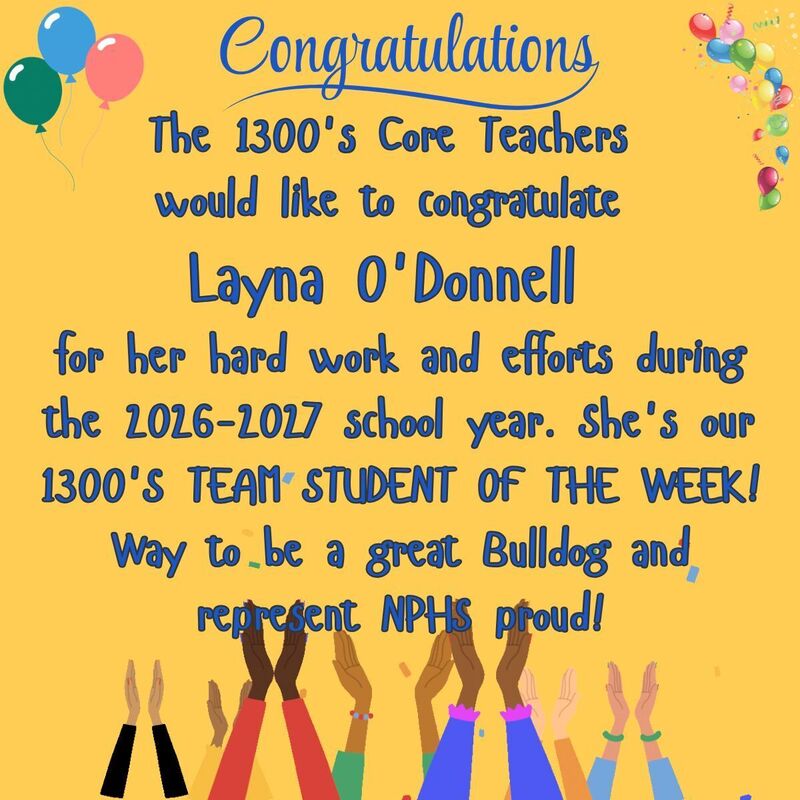 1300's Student of the Week