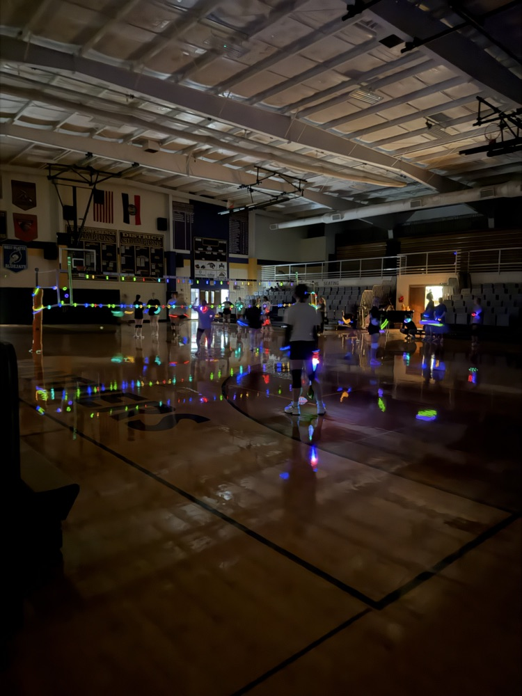 Glow in the dark volleyball after some warmups and drills!