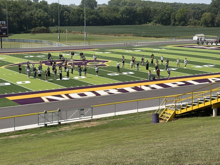 HS Band Preparing on the Field
