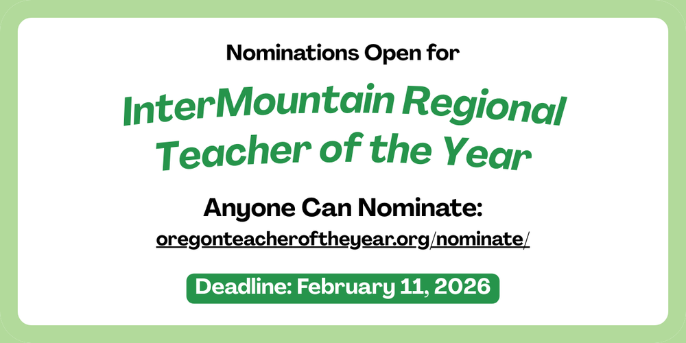 Nominations Open for InterMountain Regional Teacher of the Year