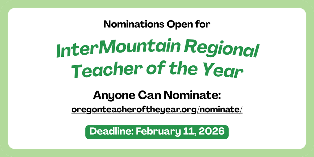 Nominations Open for InterMountain Regional Teacher of the Year
