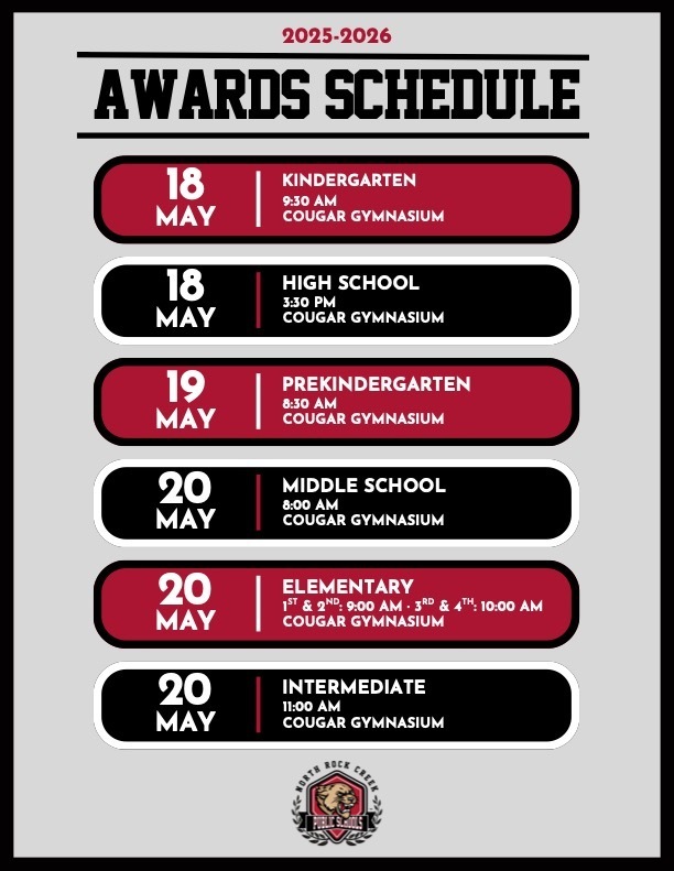 awards schedule