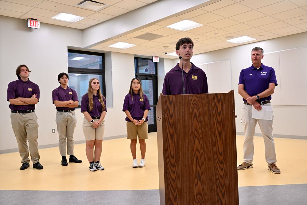 students speaking about band at the October board meeting