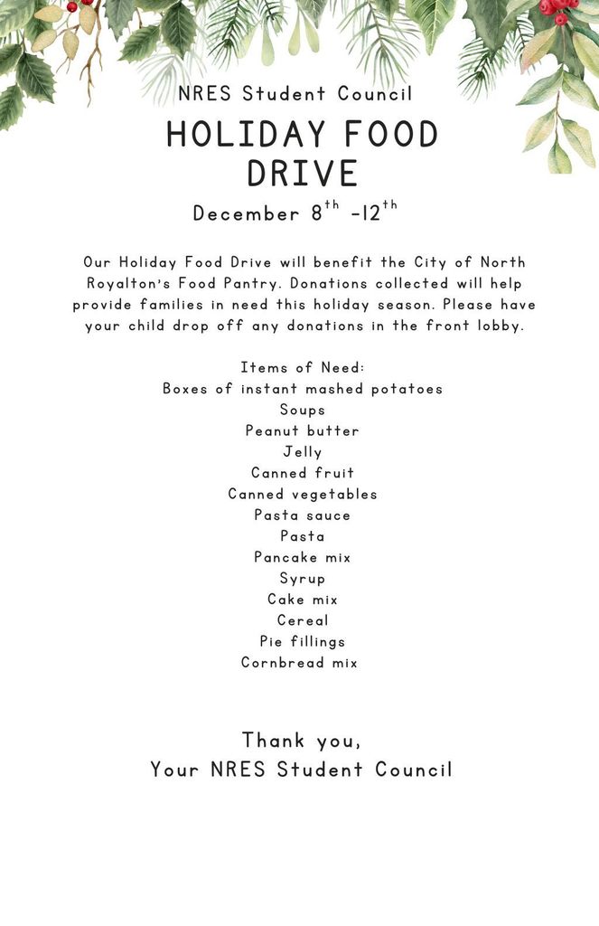Holiday Food Drive