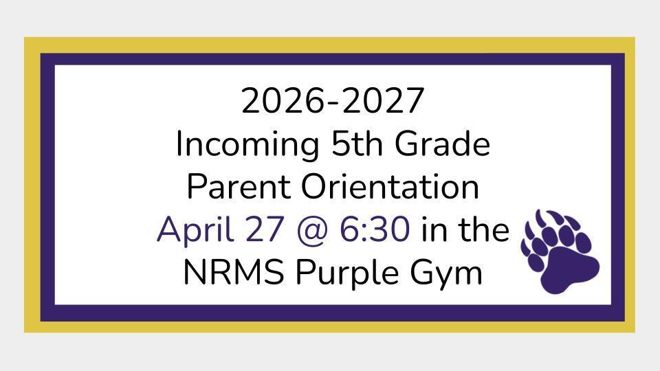 Incoming 5th grade parent orientation