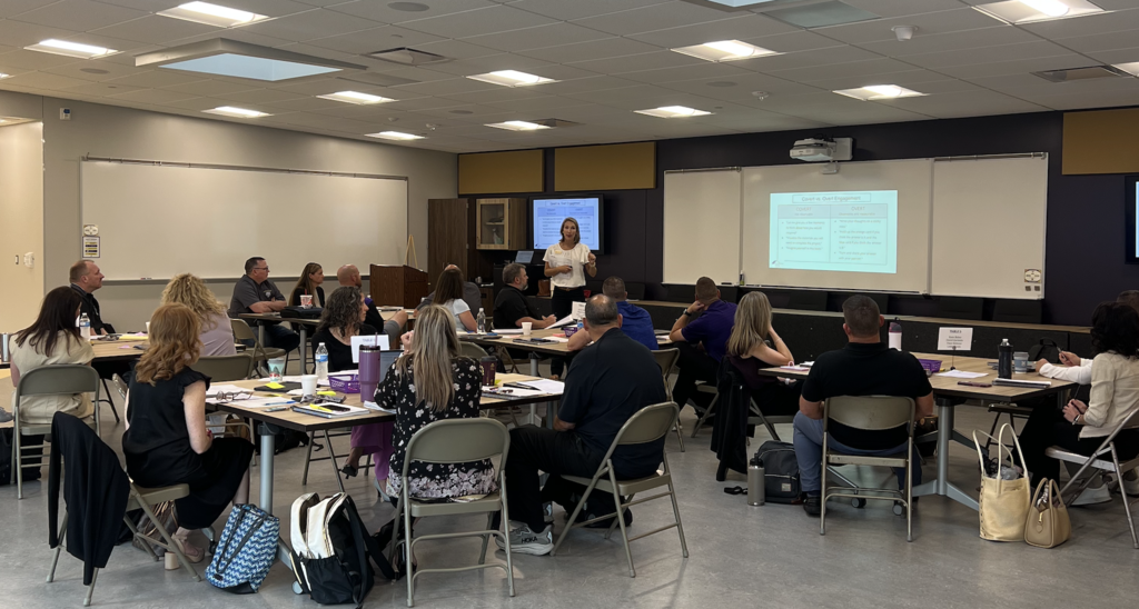 North Royalton principals, instructional leaders, and administrators learning, leading and planning for the 26/27 school with Jaime Smith of the ESC of NE Ohio.  Explicit instruction continues to be our focus as we working to inspire and empower all learners to be future-ready.