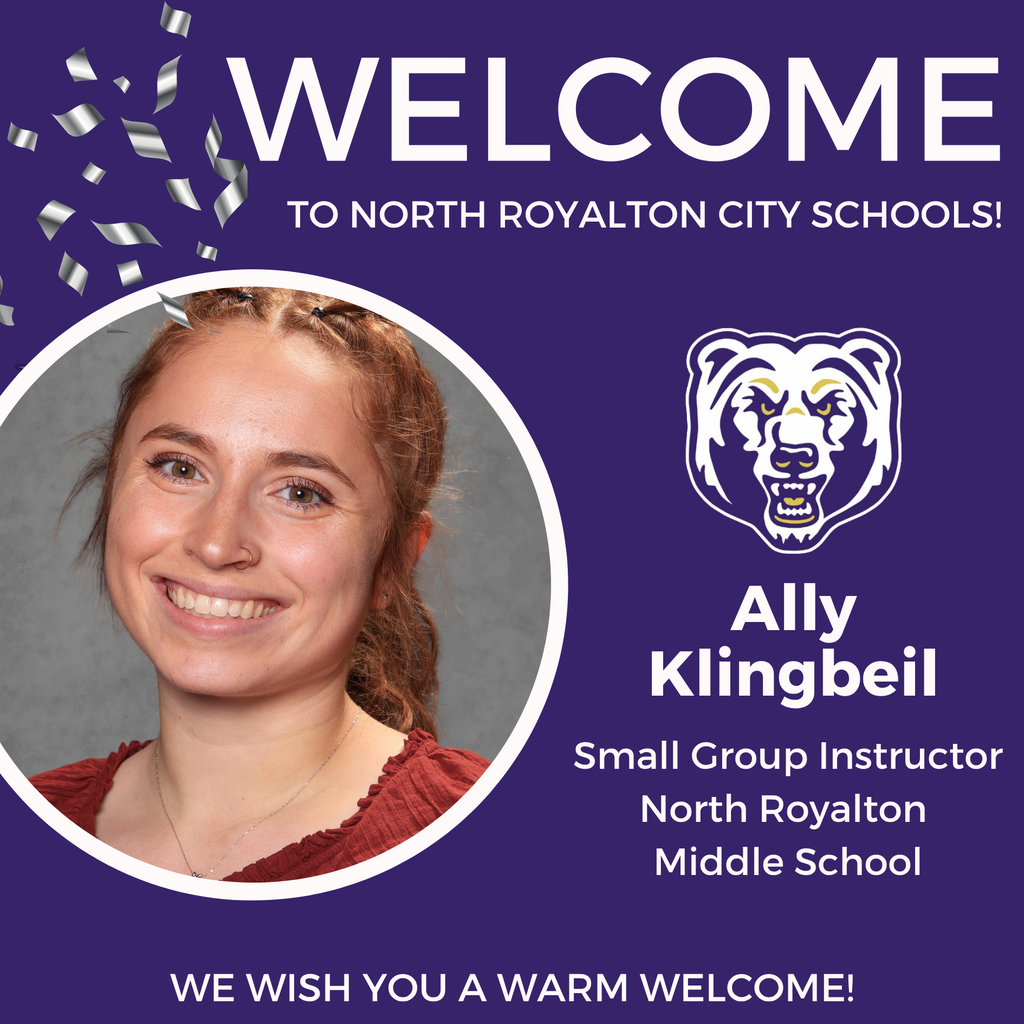We are thrilled to welcome our new teachers to North Royalton Schools! Throughout the week, we will introduce you to them!