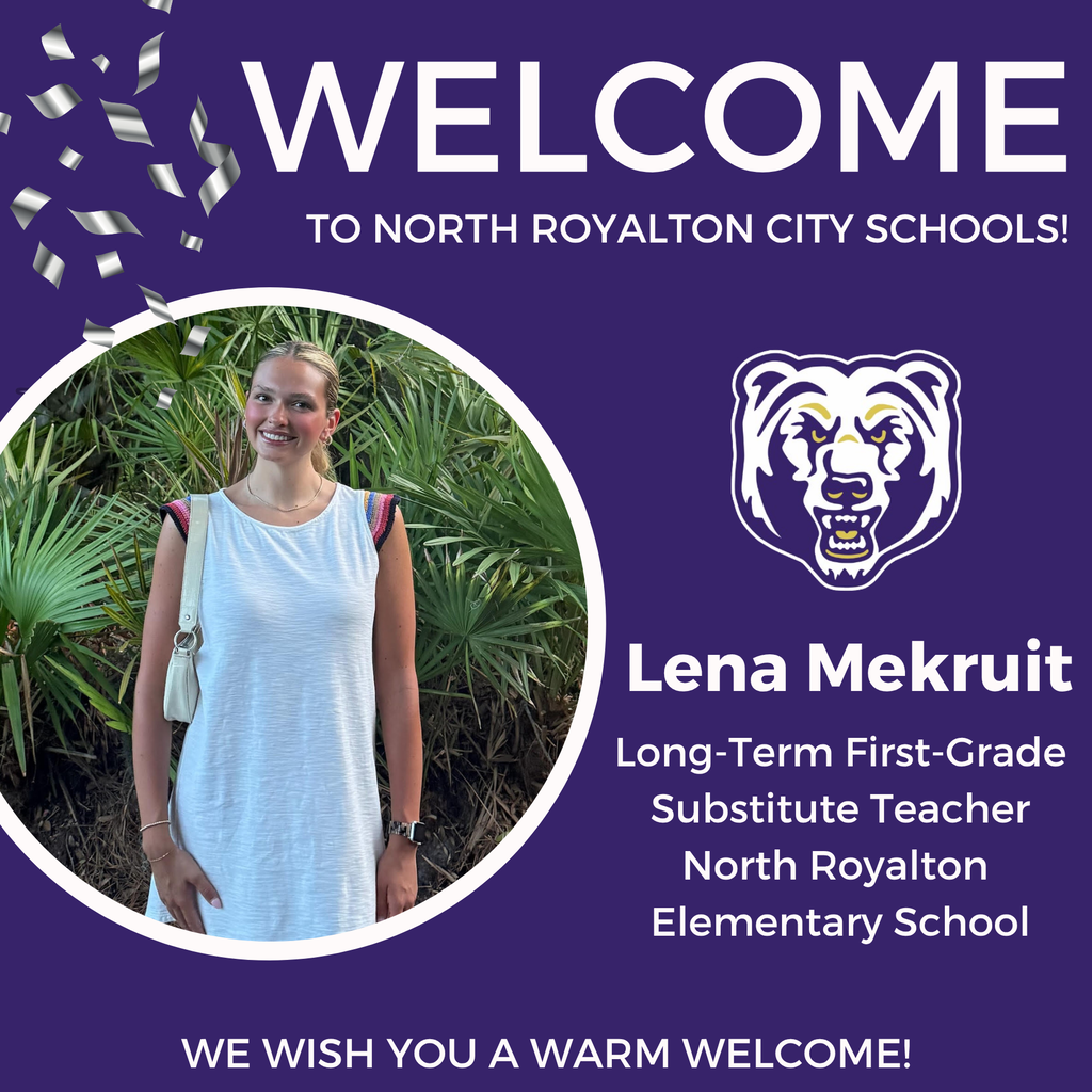 A warm North Royalton welcome to our new educators! We are excited for the knowledge, energy and creativity they’ll bring to our students every day.