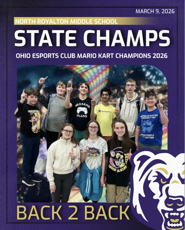 North Royalton Middle School Mario Kart Esports Team Wins Back-to-Back Ohio State Championships
