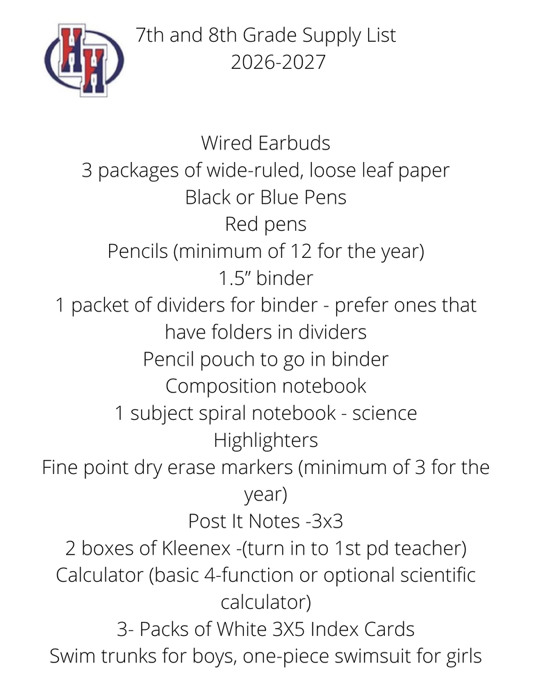 26/27 supply list