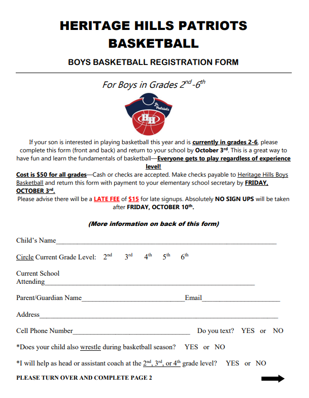 Jr. Patriot Basketball