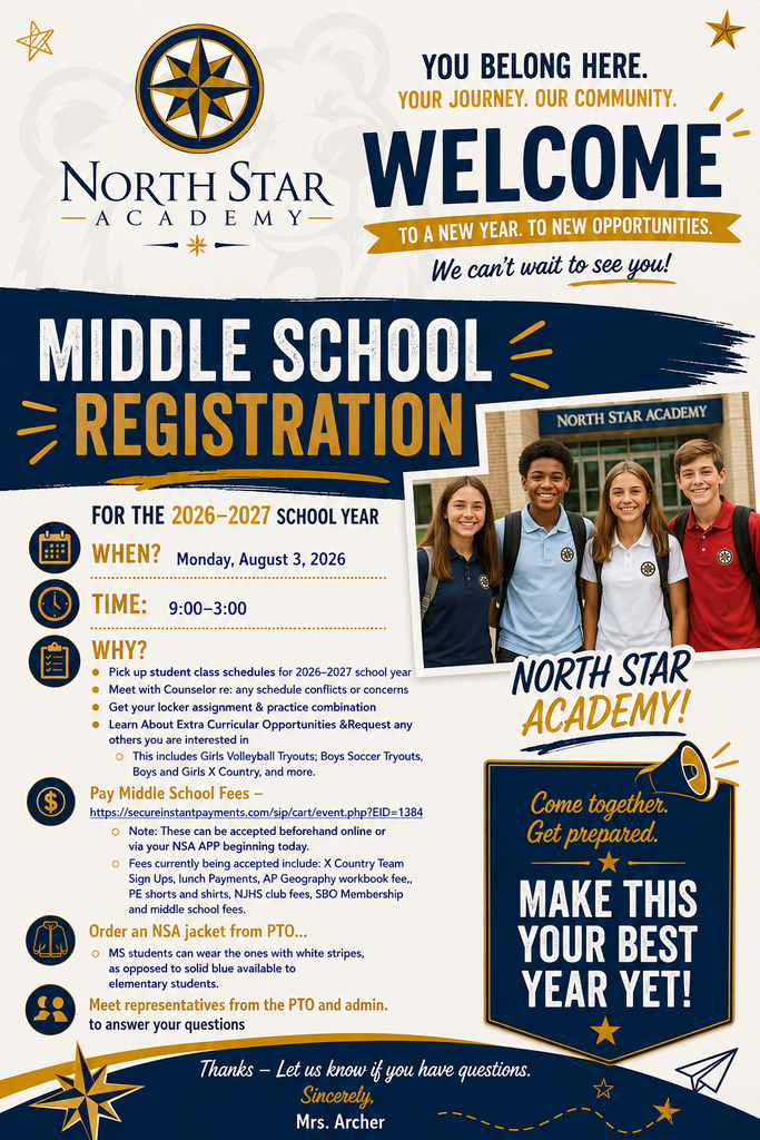 flyer for middle school schedule pick up