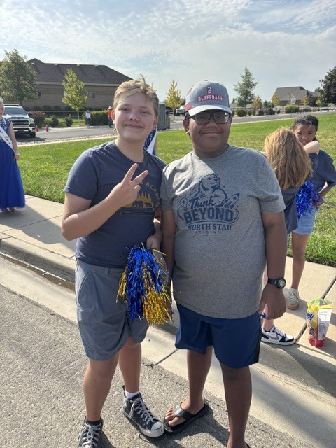 2 students at parade