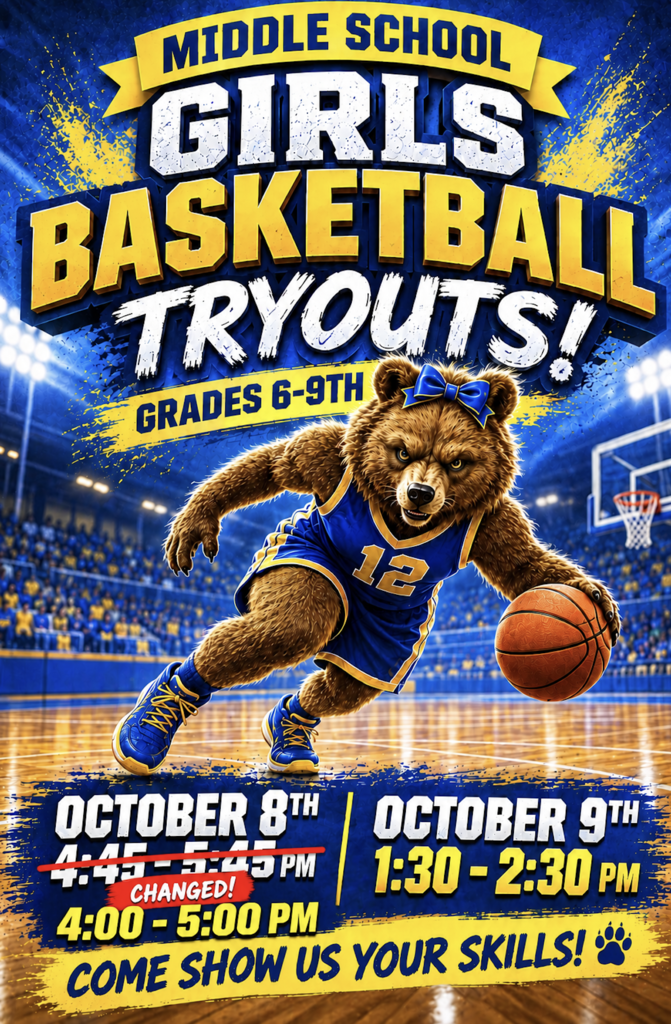 girls basketball tryout flyer