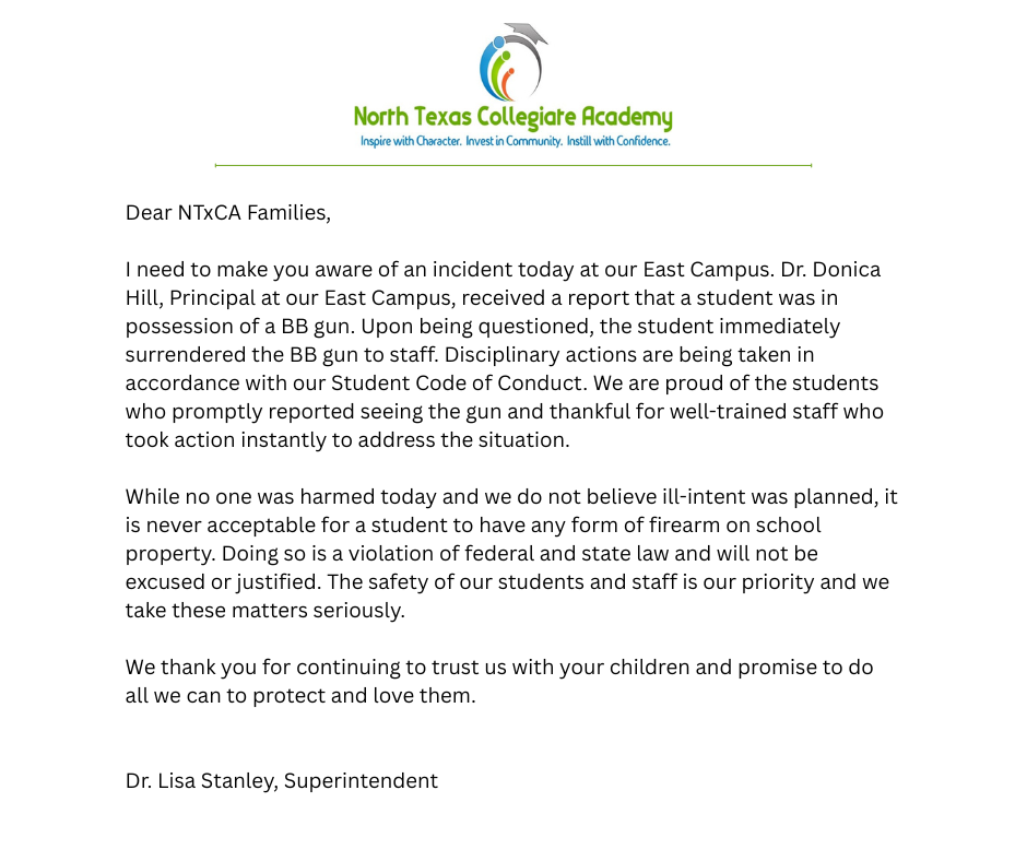 Superintendent's Statement
