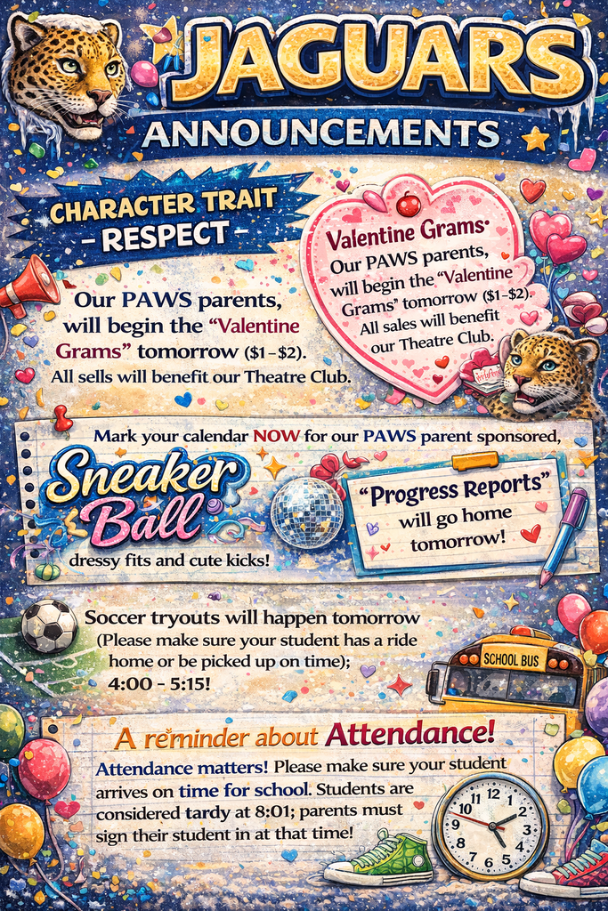 Jaguar Weekly Announcements !