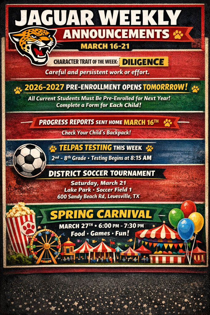 Jaguar Weekly Announcements