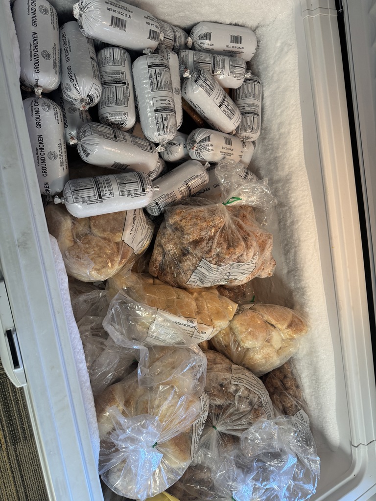 meat in freezer