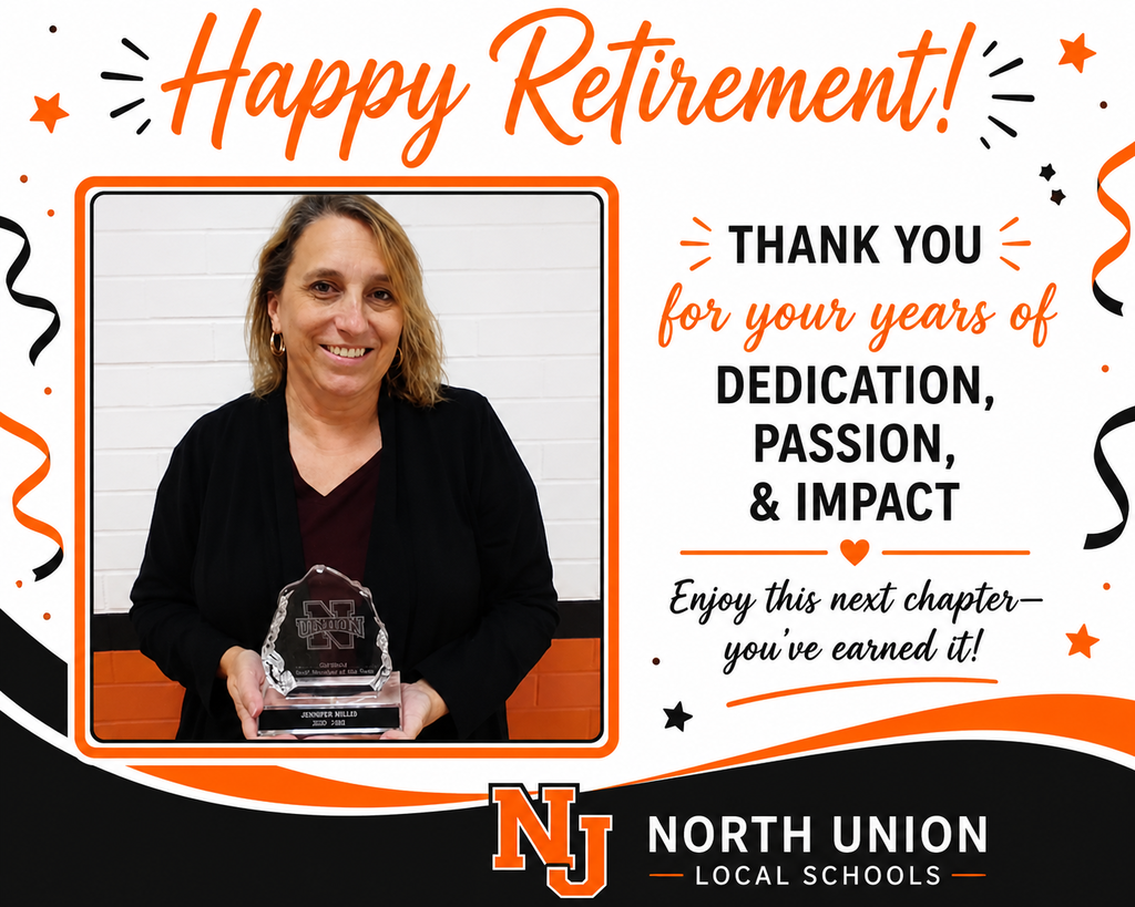 A smiling woman in a black top holding an award, with text saying "Happy Retirement!" and "Thank you for your dedication."