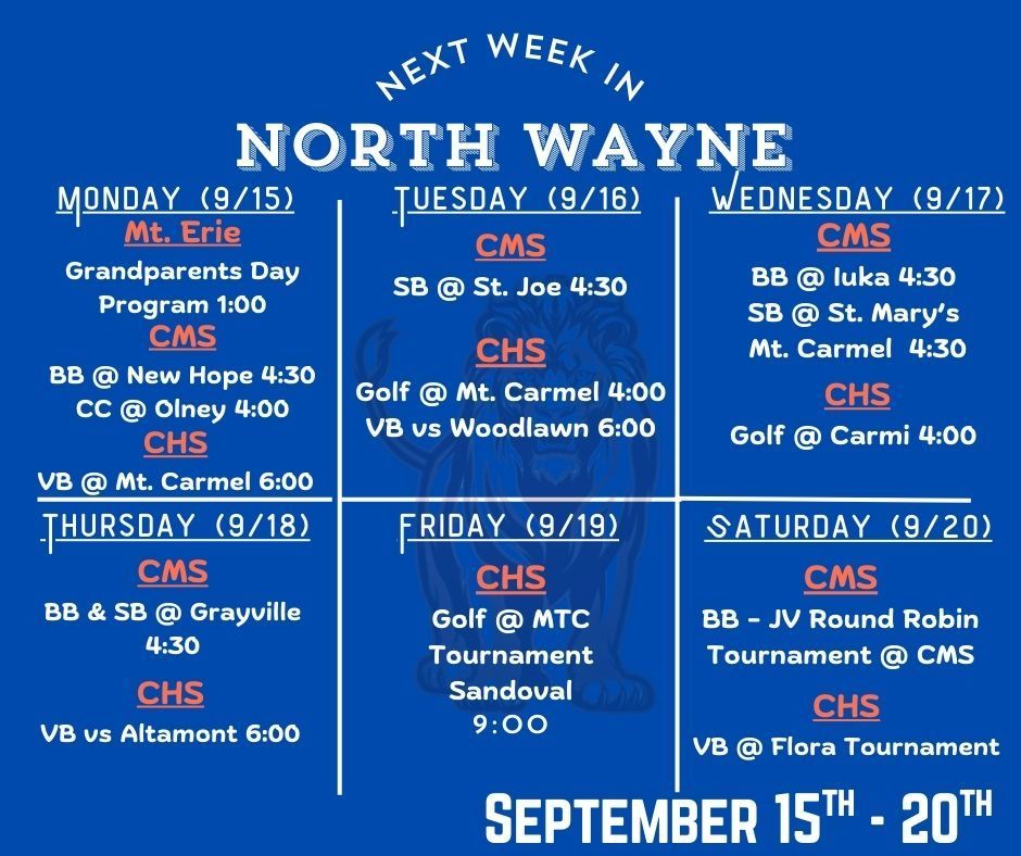 Next Week in North Wayne