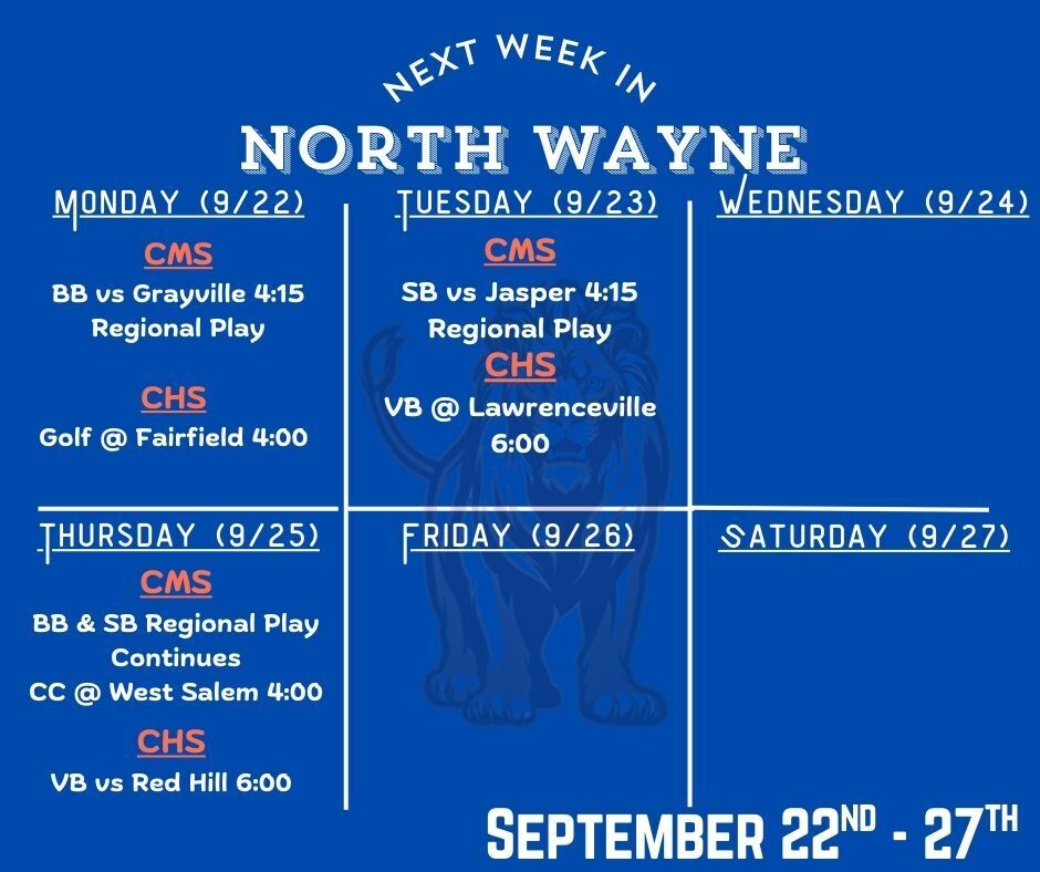 Next Week in North Wayne