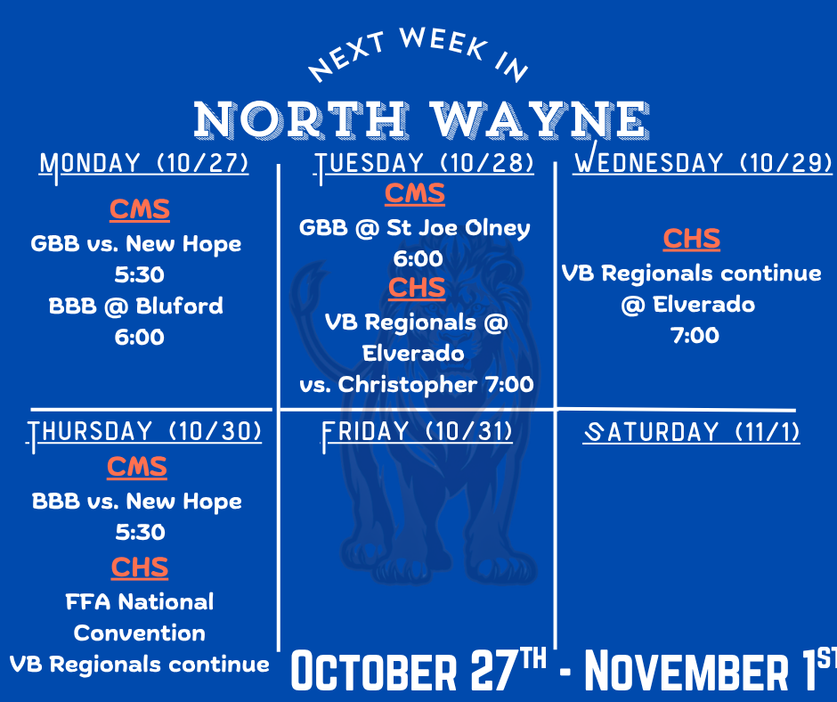 Next Week in North Wayne