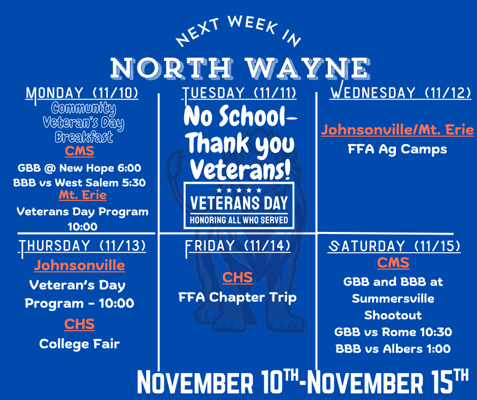 Next Week in North Wayne