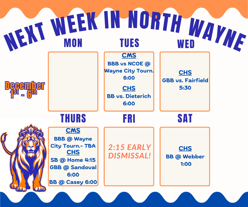 Next Week in North Wayne